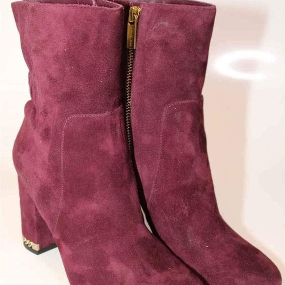 Michael Kors MK Designer Womens Suede Booties Heels Ankle Boots Size 5 M - Picture 2 of 9